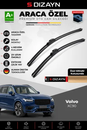S-Dizayn Volvo XC90 Ön Cam Silecek Seti 2015 Üzeri Premium Araca Özel 60-50 Cm  A+ Kalite