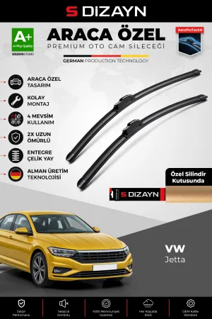 S-Dizayn Volkswagen Jetta Ön Cam Silecek Seti 2019 Üzeri Premium Araca Özel 60-50 Cm A+ Kalite