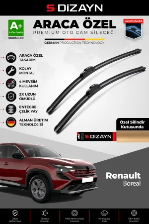 Renault Boreal Ön Cam Silecek Seti 2026 ve Sonrası Premium Araca Özel 60-45 Cm A+ Kalite
