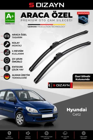 S-Dizayn Hyundai Getz Tb Ön Cam Silecek Seti 2002-2011 Premium Araca Özel 55-35 Cm A+ Kalite