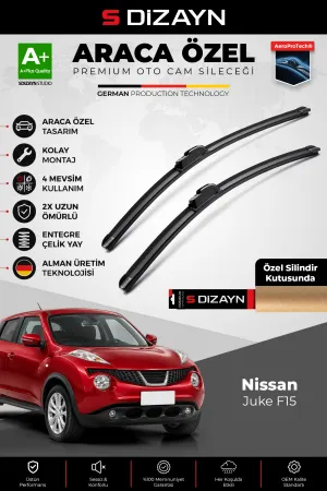 S-Dizayn Nissan Juke F15 Ön Cam Silecek Seti 2010-2017 Premium Araca Özel 55-35 Cm A+ Kalite