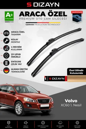 S-Dizayn Volvo Xc60 Ön Cam Silecek Seti 2008-2017 Premium Araca Özel 65-50 Cm A+ Kalite