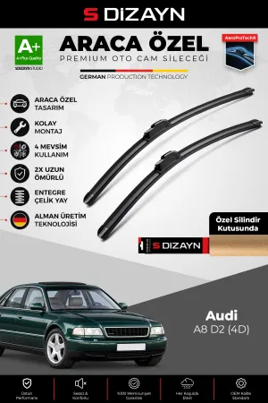 S-Dizayn Audi A8 D2 Ön Cam Silecek Seti 1994-2002 Premium Araca Özel 55-50 Cm A+ Kalite