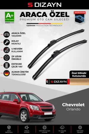 S-Dizayn Chevrolet Orlando Ön Cam Silecek Seti 2011-2015 Premium Araca Özel 60-48 Cm A+ Kalite