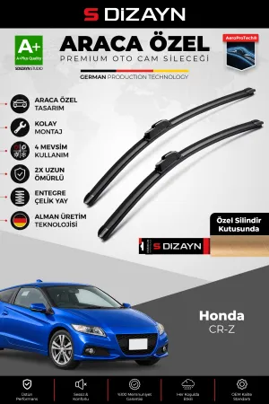 S-Dizayn Honda Cr-Z Ön Cam Silecek Seti 2010-2016 Premium Araca Özel 65-50 Cm A+ Kalite