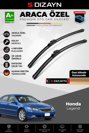 S-Dizayn Honda Legend Ön Cam Silecek Seti 2006-2012 Premium Araca Özel 50-48 Cm A+ Kalite