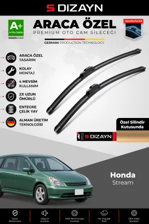 S-Dizayn Honda Stream Ön Cam Silecek Seti 2001-2006 Premium Araca Özel 60-35 Cm A+ Kalite