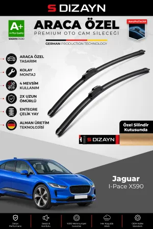 S-Dizayn Jaguar I-Pace X590 Ön Cam Silecek Seti 2018-2024 Premium Araca Özel 65-50 Cm A+ Kalite