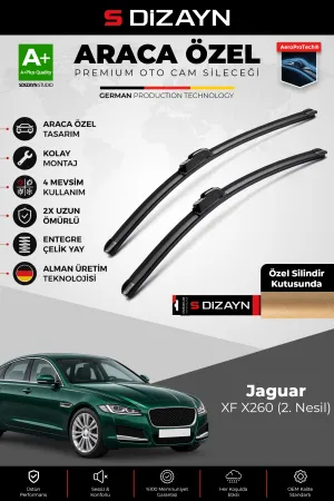 S-Dizayn Jaguar Xf X260 Ön Cam Silecek Seti 2015-2024 Premium Araca Özel 70-43 Cm A+ Kalite
