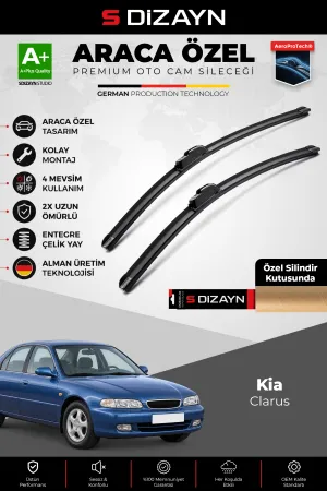S-Dizayn Kia Clarus Ön Cam Silecek Seti 1996-2001 Premium Araca Özel 53-48 Cm A+ Kalite