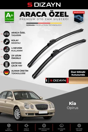 S-Dizayn Kia Opirus Ön Cam Silecek Seti 2003-2011 Premium Araca Özel 60-45 Cm A+ Kalite