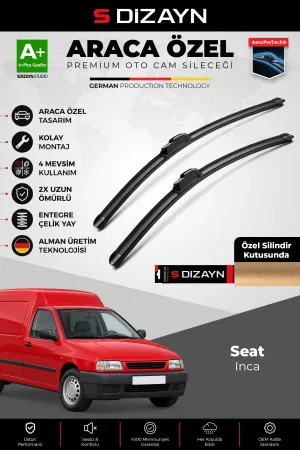 S-Dizayn Seat Inca Ön Cam Silecek Seti 1995-2003 Premium Araca Özel 50-45 Cm A+ Kalite