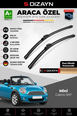S-Dizayn Mini Cabrio Ön Cam Silecek Seti 2012-2015 Premium Araca Özel 45-48 Cm A+ Kalite