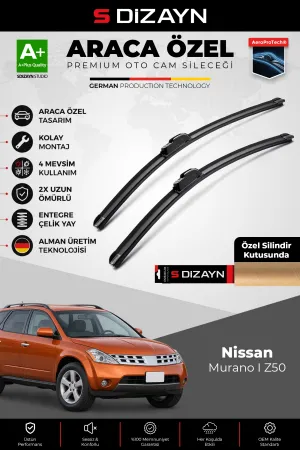 S-Dizayn Nissan Murano I Z50 Ön Cam Silecek Seti 2004-2008 Premium Araca Özel 65-45 Cm A+ Kalite