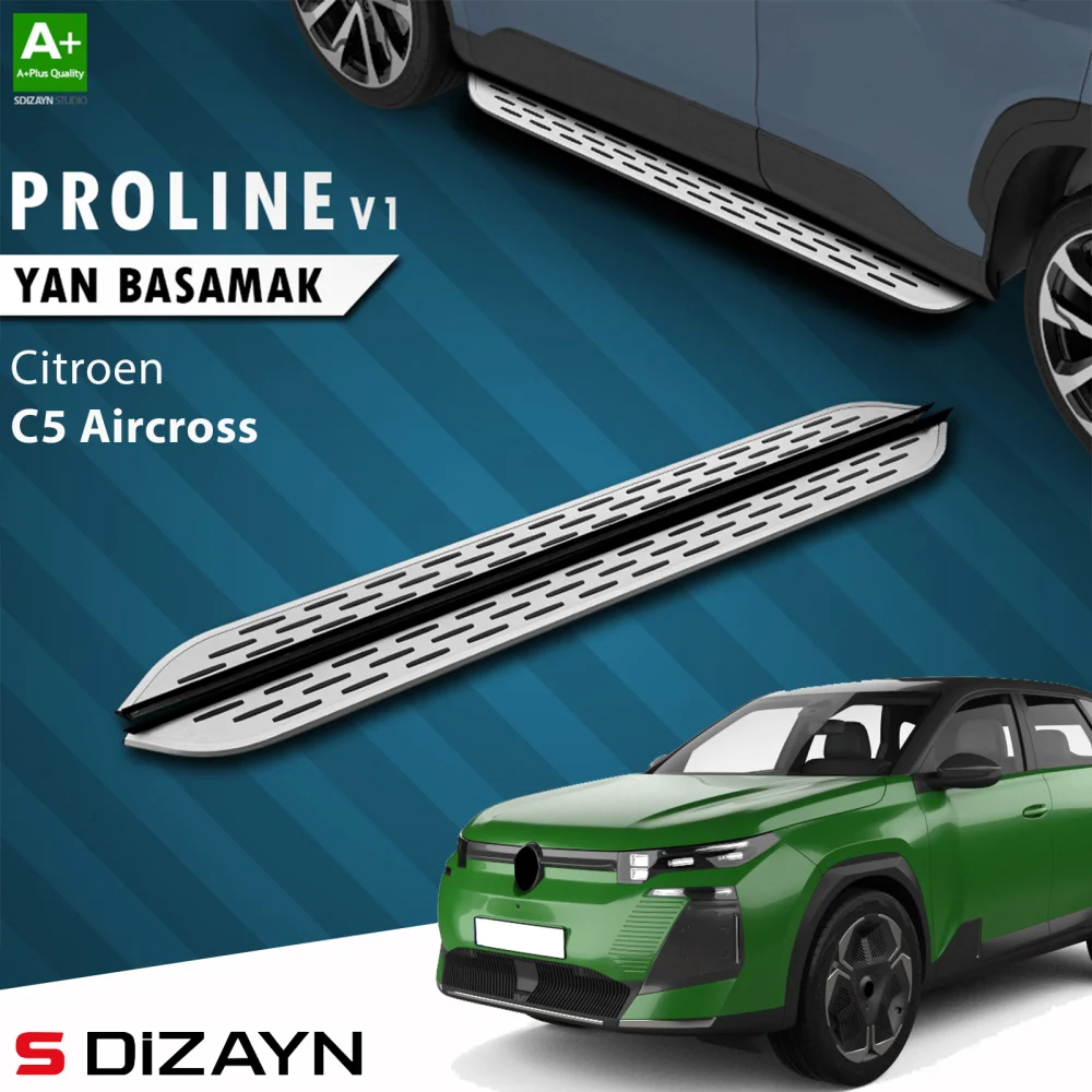S-Dizayn Citroen C5 Aircross 2 Hybrid Benzinli OEM Still Pro V1 Aluminyum Yan Basamak 193 Cm 2025 Üzeri A+ Kalite