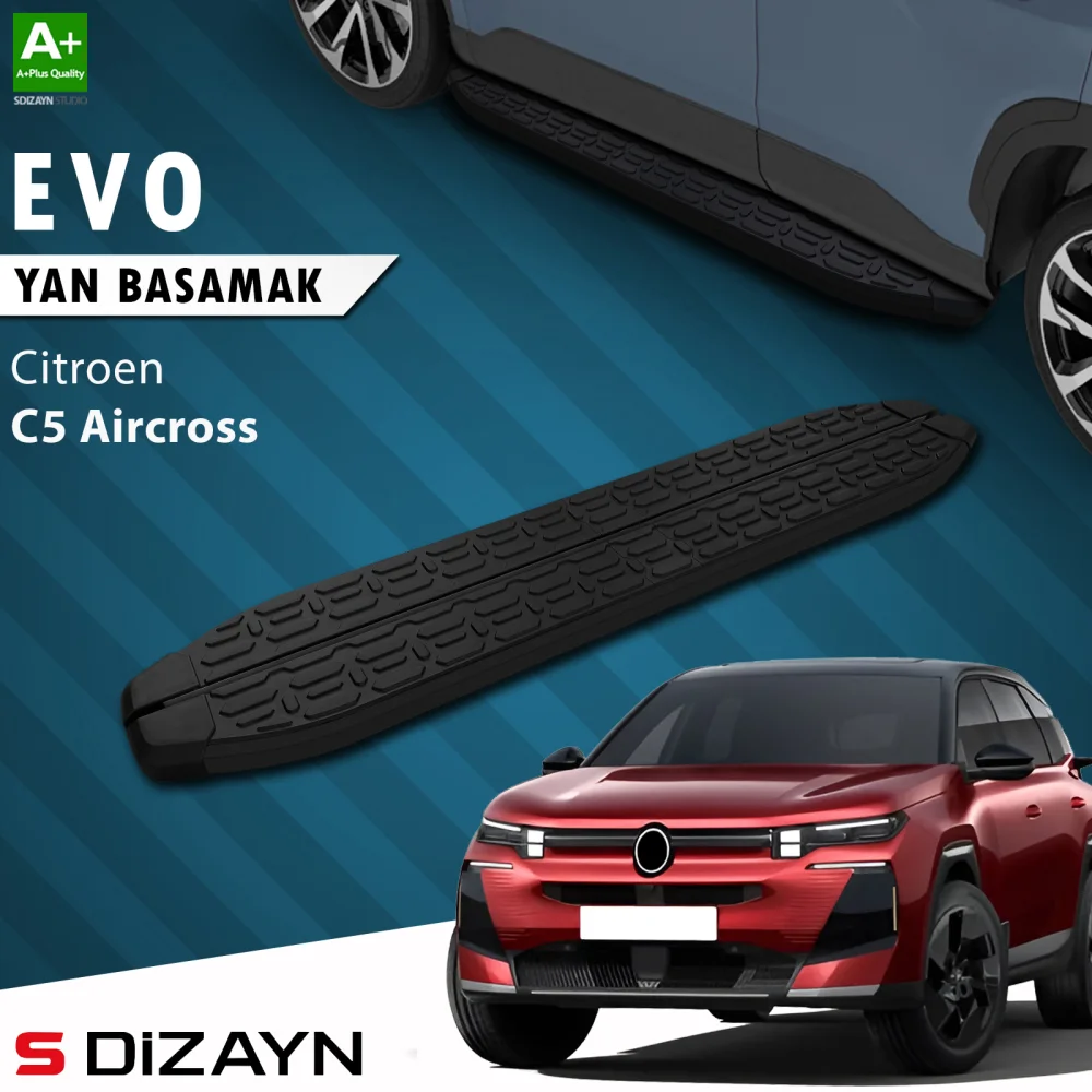 Drs Tuning Citroen E-C5 Aircross Elektrikli Evo Siyah Yan Basamak 193 Cm 2024 Üzeri A+ Kalite