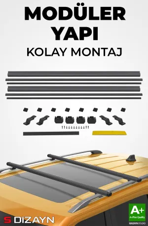 S-Dizayn Toyota Sienna S-Bar Cargo V1 Ara Atkı Tavan Taşıyıcı Barı Siyah 110 Cm 1997-2003 A+ Kalite thumb 4
