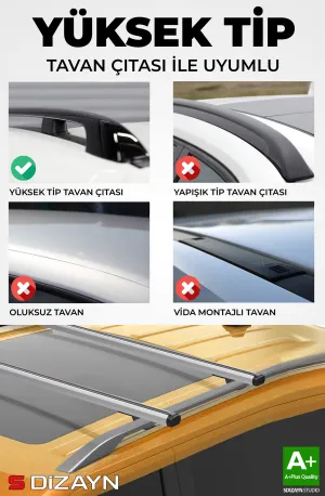 S-Dizayn Opel Astra G Estate S-Bar Cargo V1 Ara Atkı Tavan Taşıyıcı Barı Gri 120 Cm 1998-2004 A+ Kalite thumb 3