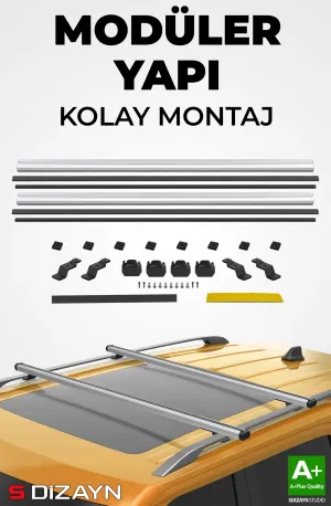 S-Dizayn Seat Alhambra S-Bar Cargo V1 Ara Atkı Tavan Taşıyıcı Barı Gri 130 Cm 1996-2000 A+ Kalite thumb 4