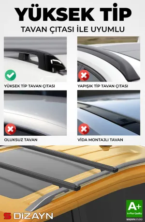 S-Dizayn Peugeot Rifter S-Bar Cargo V1 Ara Atkı Tavan Taşıyıcı Barı Siyah 140 Cm 2019 Üzeri A+ Kalite thumb 3