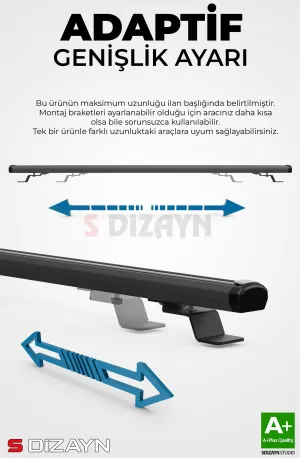 S-Dizayn Nissan Patrol S-Bar Cargo V1 Ara Atkı Tavan Taşıyıcı Barı Siyah 155 Cm 2010-2024 A+ Kalite thumb 2