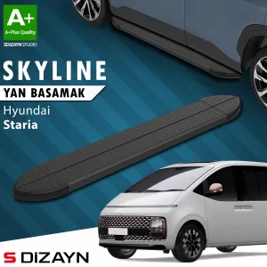 Hyundai uyumlu Staria Skyline Siyah Yan Basamak 233 Cm 2021 Üzeri A+ Kalite modelleri Oto Aksesuar Shop'de. Kaliteli malzeme, hızlı kargo ve güvenli