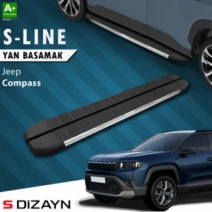S-Dizayn Jeep Compass 3 S-Line Krom Yan Basamak 193 Cm 2025 Üzeri A+ Kalite