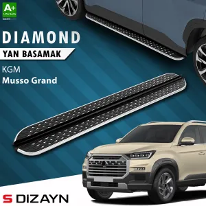 Kgm Ssangyong Musso Grand 2026 Üzeri S-Dizayn Diamond Krom Yan Basamak 213 Cm A+ Kalite