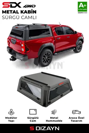 S-Dizayn Nissan Navara Çelik Pro Kabin Çift Sürgülü Camlı 2015-2021