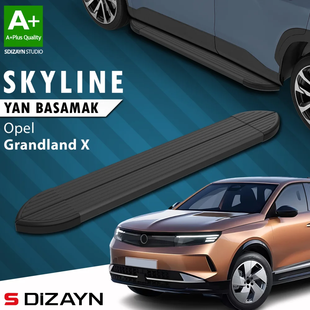 S-Dizayn Opel Grandland 2 Elektrikli Skyline Siyah Yan Basamak 193 Cm 2024 Üzeri A+ Kalite