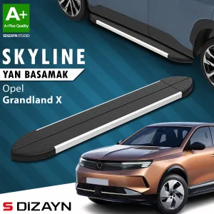 Opel Grandland 2021-Günümüz (Grandland) uyumlu 2 Hybrid Benzinli Skyline Aluminyum Yan Basamak 193 Cm 2024 Üzeri A+ Kalite modelleri Oto Aksesuar Shop'de.