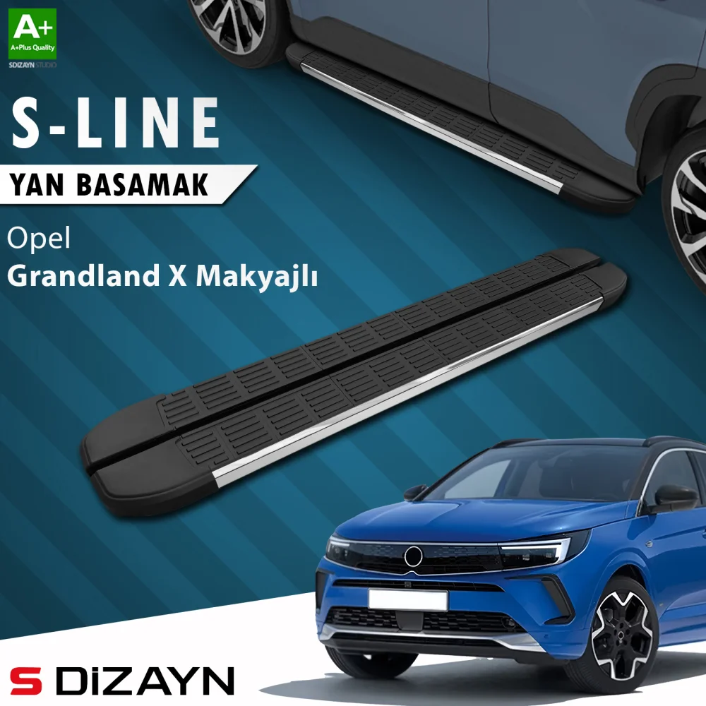 S-Dizayn Opel Grandland X Makyajlı Hybrid S-Line Krom Yan Basamak 183 Cm 2021-2024 A+ Kalite