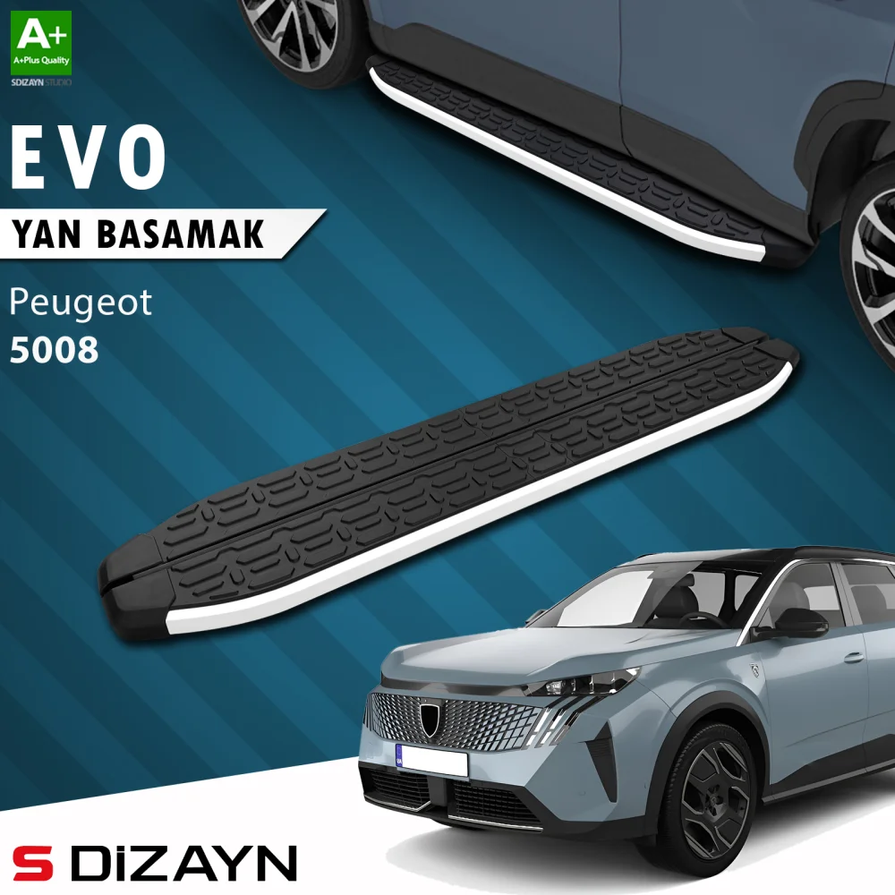S-Dizayn Peugeot 5008 3 Elektrikli Evo Aluminyum Yan Basamak 203 Cm 2024 Üzeri A+ Kalite