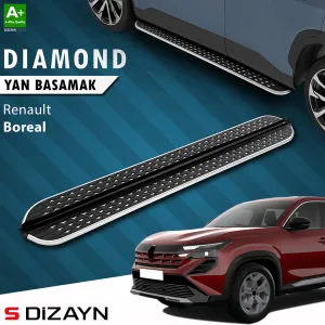 S-Dizayn Renault Boreal Diamond Krom Yan Basamak 183 Cm 2026 Ve Sonrası A+ Kalite
