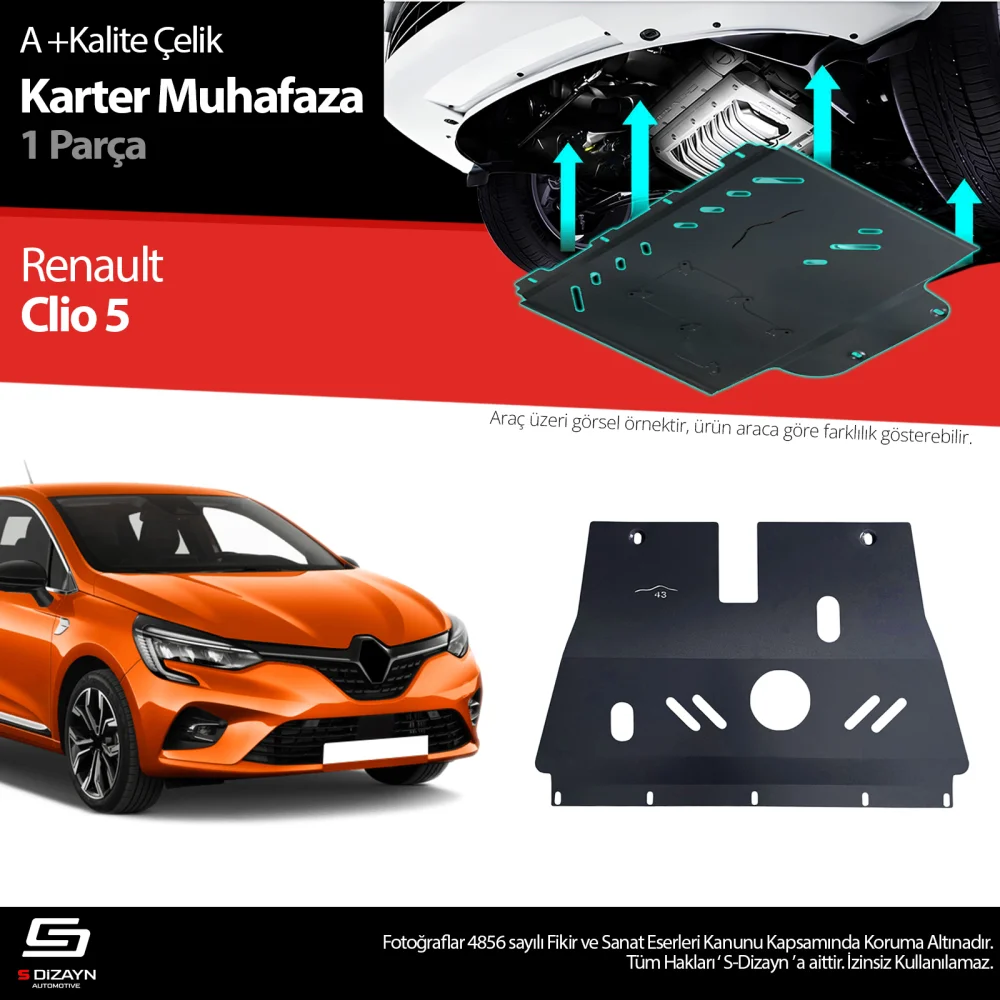 Drs Tuning Renault Clio 5 Çelik Karter Muhafaza Koruma 2019-2023 A+ Kalite