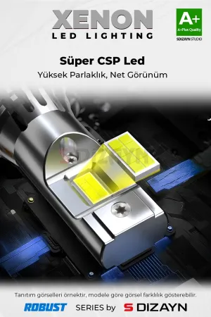 S-Dizayn Pro Luminar H1 Led Xenon / 60W / 12000LM / 7000K A+ Kalite thumb 3