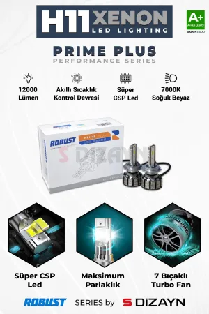 Prime Plus H11 Led Xenon / 45W / 12000 Lm / 7000K A+ Kalite