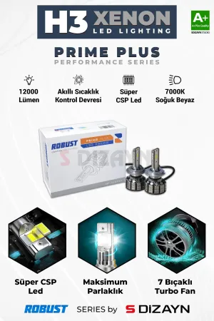 Prime Plus H3 Led Xenon / 45W / 12000 Lm / 7000K A+ Kalite