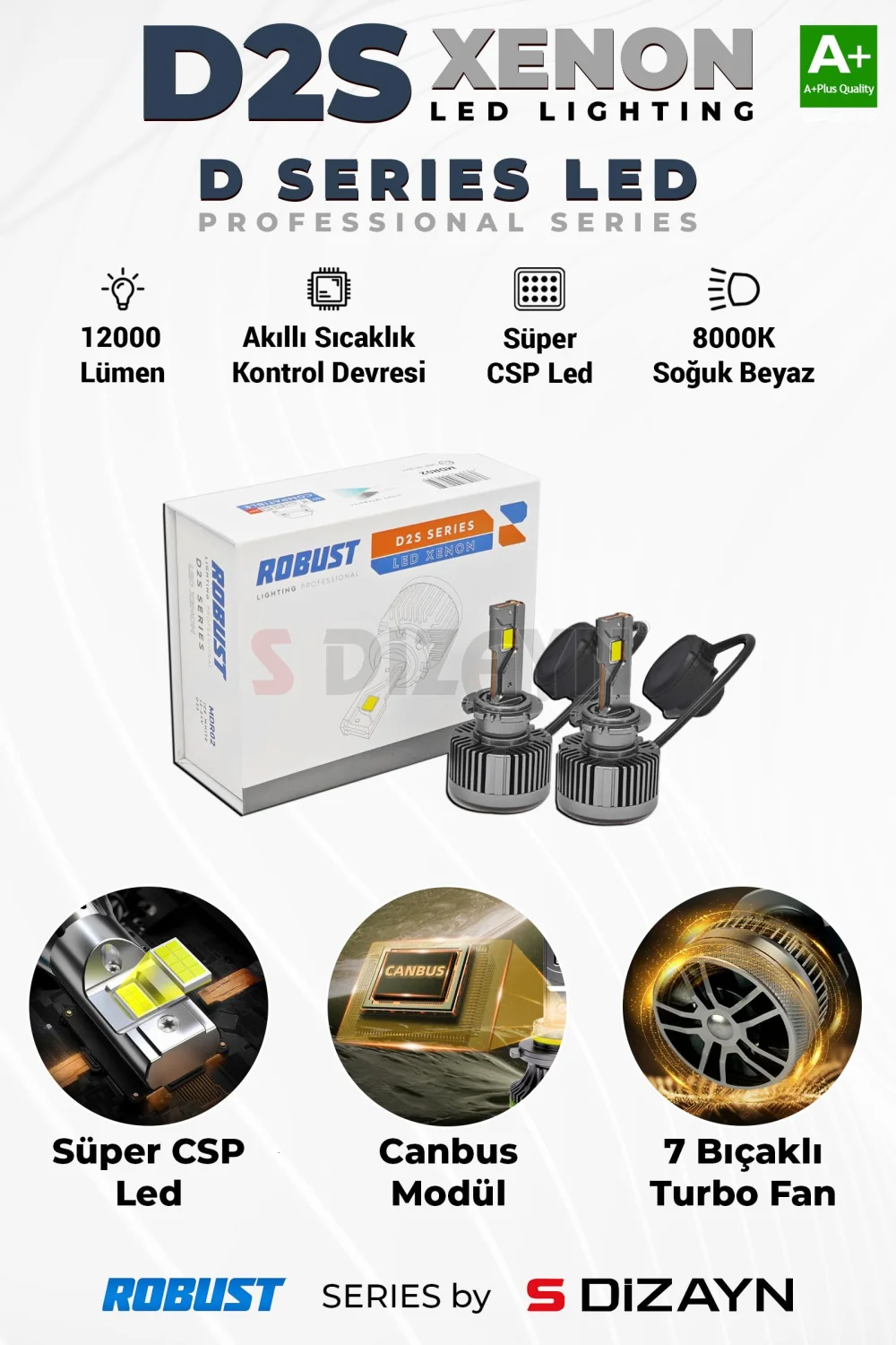 Drs Tuning D2S Led Xenon / 60W / 12000 LM / 8000K A+ Kalite