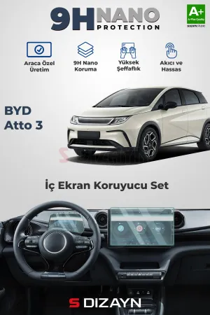 S-Dizayn BYD Dolphin 9H Nano Gösterge ve Multimedya Ekran Koruyucu (PARLAK) 2024 Üzeri A+ Kalite thumb 1