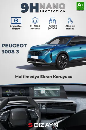Drs Tuning Peugeot 3008 3 10 İnç 9H Nano Multimedya Ekran Koruyucu (Parlak) 2024 Üzeri A+ Kalite
