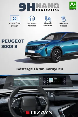 Drs Tuning Peugeot 3008 3 10 İnç 9H Nano Gösterge Ekran Koruyucu (Parlak) 2024 Üzeri A+ Kalite
