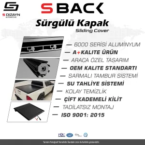 S-Dizayn Ssangyong Musso Elektrikli S-Back Sürgülü Kapak Siyah V1 2025 Üzeri thumb 3