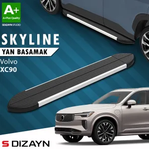 S-Dizayn Volvo XC90 Makyajlı Hybrid Skyline Aluminyum Yan Basamak 203 Cm 2024 Üzeri A+ Kalite thumb 1