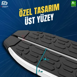VW Caddy 3 Uzun Şase Evo Aluminyum Yan Basamak 223 Cm 2004-2020 - Görsel 3