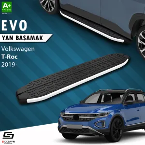 Volkswagen T-Roc 2017-2026 (A11) uyumlu VW Evo Aluminyum Yan Basamak 173 Cm 2019 Üzeri A+ Kalite modelleri Oto Aksesuar Shop'de. Kaliteli malzeme, hızlı kargo