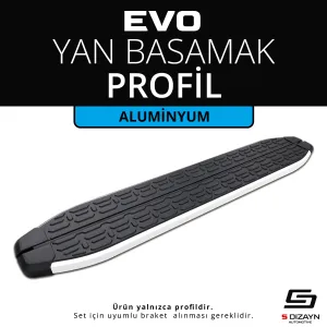 Universal uyumlu Evo Aluminyum Yan Basamak Profil 183 Cm Etekli 36lık modelleri Oto Aksesuar Shop'de. Kaliteli malzeme, hızlı kargo ve güvenli alışverişle