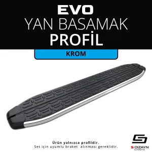 Universal uyumlu Evo Krom Yan Basamak Profil 183 Cm Etekli 36lık modelleri Oto Aksesuar Shop'de. Kaliteli malzeme, hızlı kargo ve güvenli alışverişle hemen